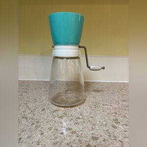 Turquoise and White Vintage Federal Housewares Nut & Spice Grinder